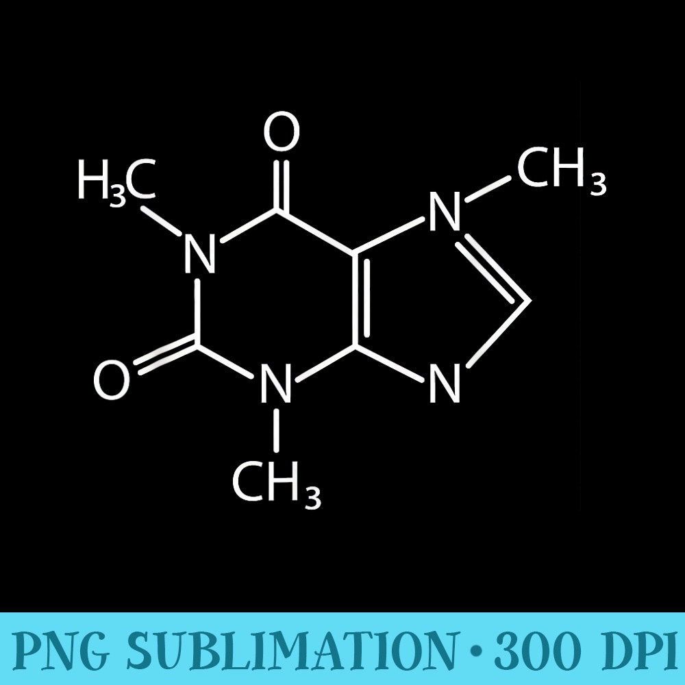 Coffee Structural Formula Chemical Composition - Download PNG Graphic - Transform Your Sublimation Creations