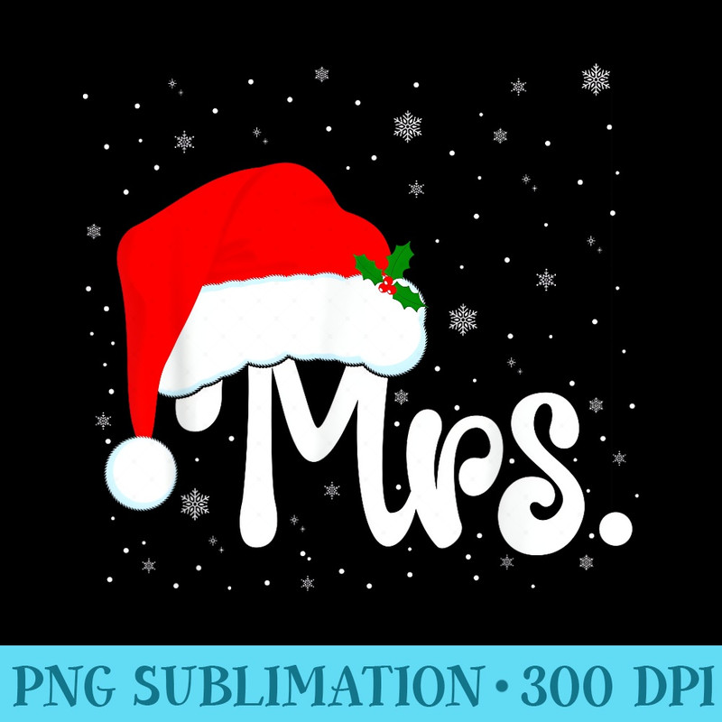 Mr and Mrs Claus Couples Matching Christmas Pajamas Santa - PNG Graphic Resource - Defying the Norms