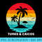 Vintage Beach Sunset Summer Vacation Turks Caicos - Trendy PNG Designs - Premium Quality PNG Artwork
