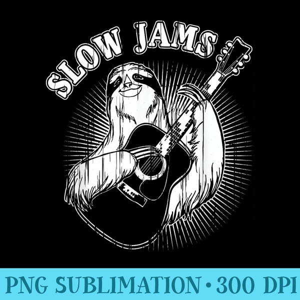 Sloth Playing Guitar Sloth Slow Jams Rock Music Guitarist - Transparent PNG Artwork - Bring Your Designs to Life