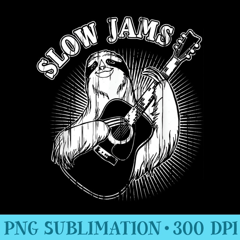 Sloth Playing Guitar Sloth Slow Jams Rock Music Guitarist - Transparent PNG Artwork - Bring Your Designs to Life
