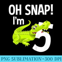 5 year old alligator birthday crocodile gator 5th - download transparent shirt
