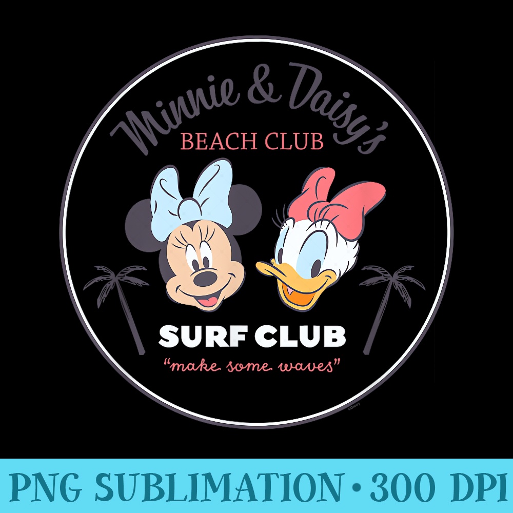Disney Minnie Daisyu2019s Summer Beach Vacation Surf Club - High Resolution PNG Designs - Transform Your Sublimation Creations