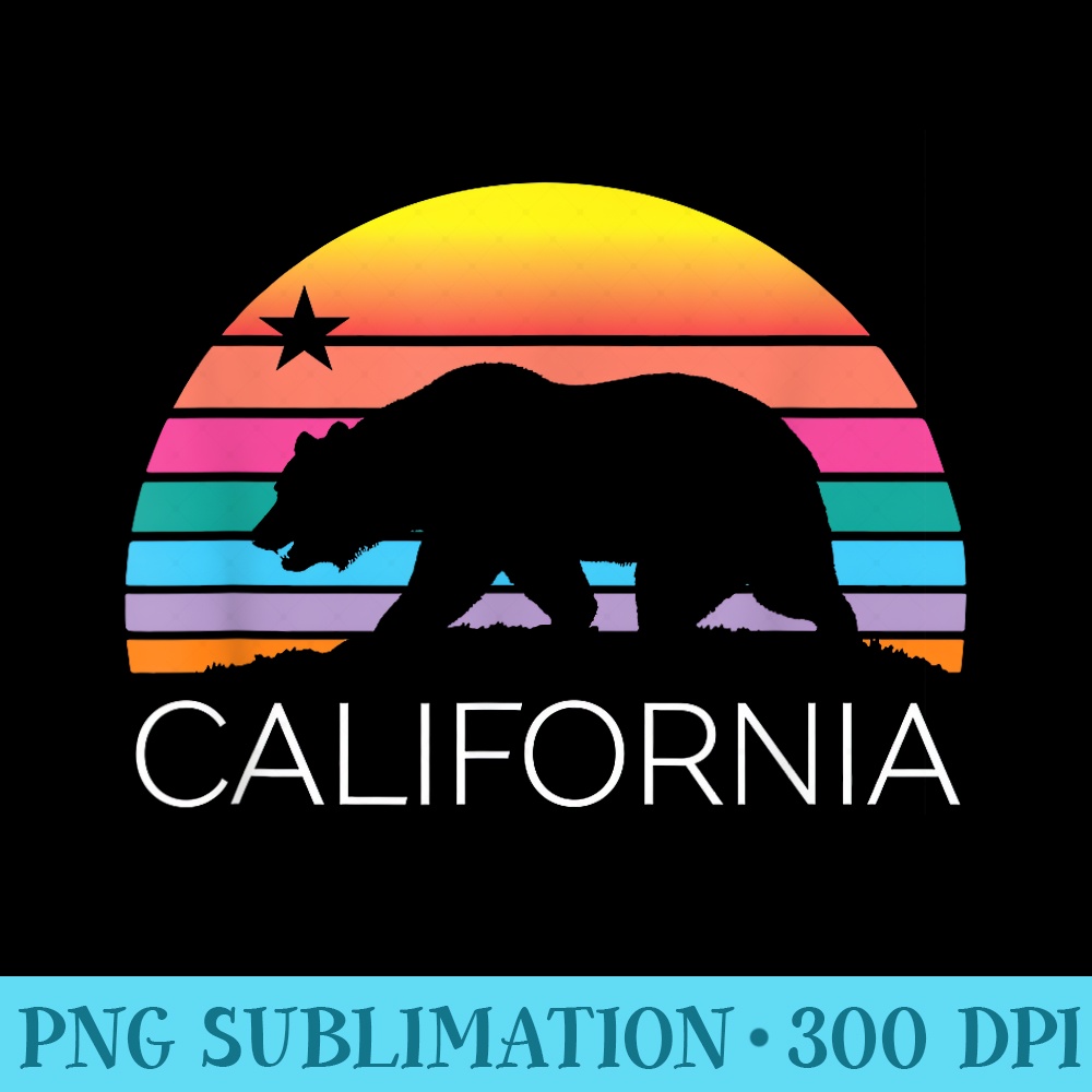 Retro California Surf Vintage Beach Cali 80s Venice Palm Sun - PNG Design Files - Perfect for Sublimation Art