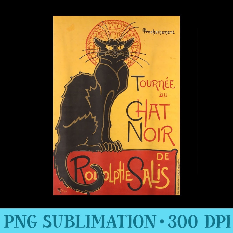 Le Chat Noir The Black Cat by Steinlen T - Sublimation PNG Designs - Trendsetting And Modern Collections