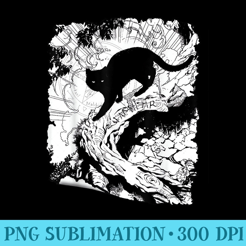 Black Cat Familiar Magick Occult T - Modern PNG designs - Boost Your Success with this Inspirational PNG Download