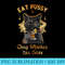 Eat Pussy Chug Whiskey Hail Satan Funny Tattoo Black Cat - High Quality PNG Files - Eco Friendly And Sustainable Digital Products