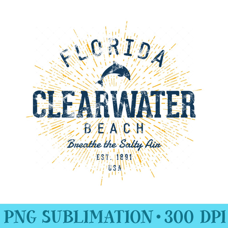 Vintage Clearwater Beach - PNG Prints - Stunning Sublimation Graphics