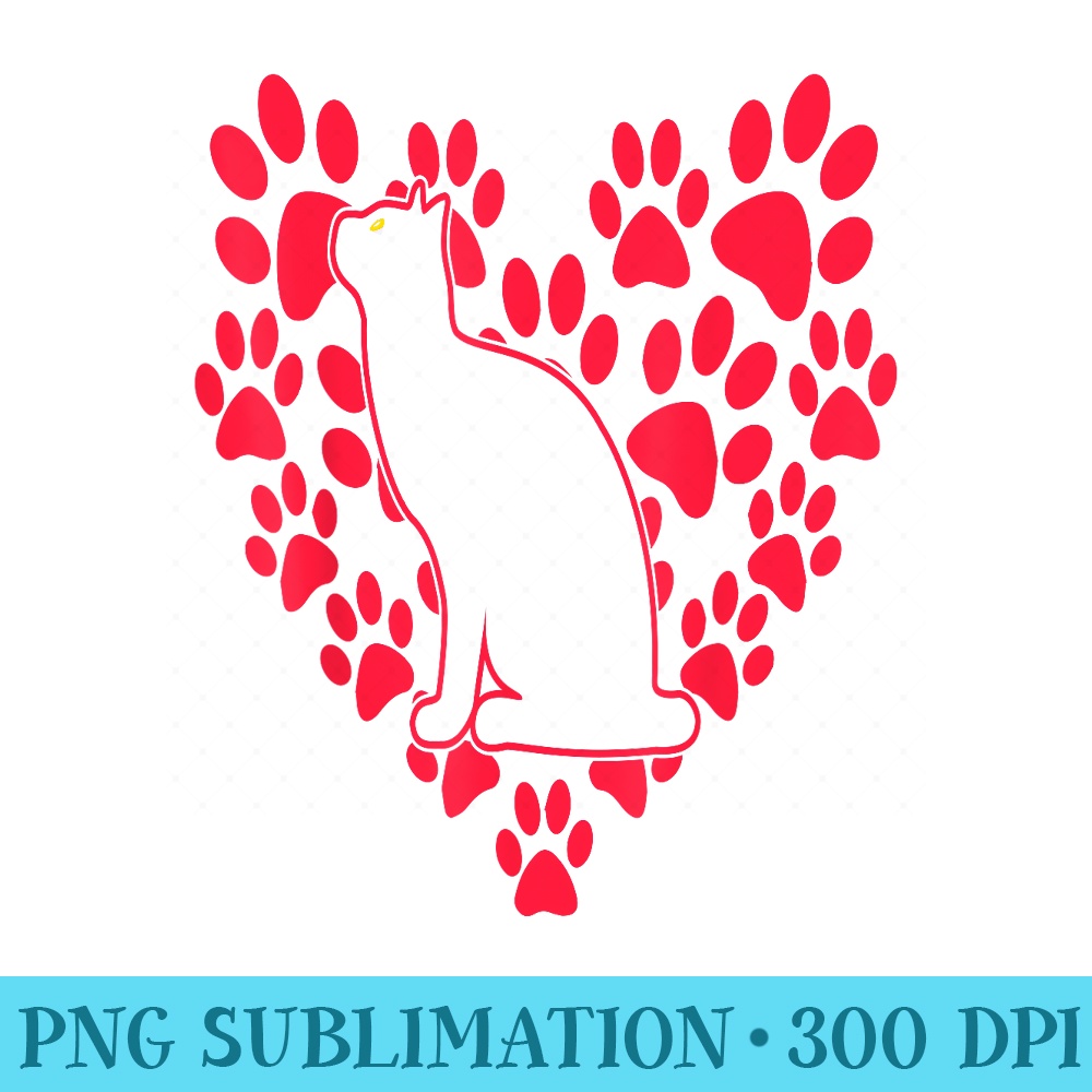 Black Cat Heart Valentines Day Cute Kitten Kitty Love VDay - High Resolution PNG Designs - Defying the Norms