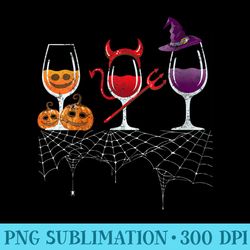 womens vintage halloween red wine glass pumpkin devil witch cute - png design files