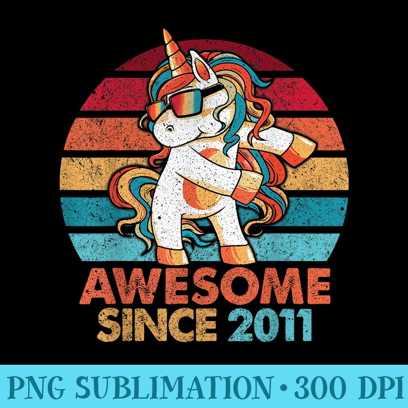 11th Birthday T Awesome Since 2011 Unicorn Flossing - PNG Download Clipart - Unleash Your Creativity