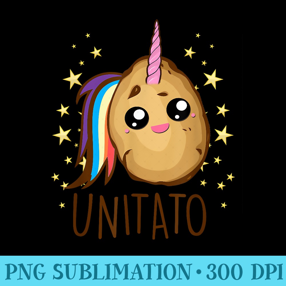 Funny Potato Unicorn Funny UNITATO - Modern PNG designs - Unleash Your Creativity
