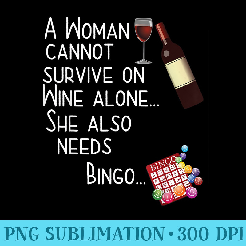 Wine Bingo T for women - Blank Shirt Template PNG - Boost Your Success with this Inspirational PNG Download
