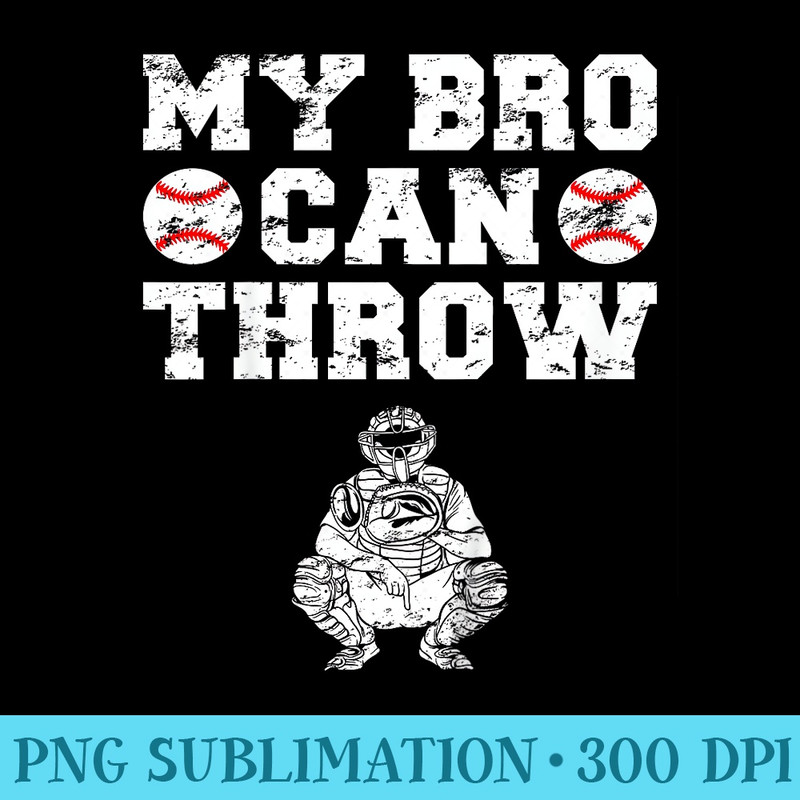Baseball Catcher Funny Sister Brother - PNG Download Illustration - Quick And Seamless Download Process