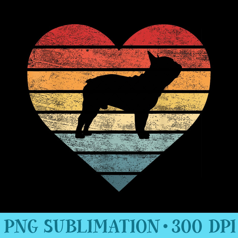 Frenchie Lover Owner Retro Sunset Dog Silhouette Mom - PNG Graphics Download - Instantly Transform Your Sublimation Projects