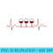 Wine Glass Heartbeat Wine Drinker Love Wine - PNG Download Illustration - Premium Quality PNG Artwork
