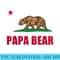 California Republic Papa Bear Dad Fathers Day - Stylish Shirt PNG - Create with Confidence