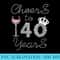 Womens Girl Queen Drink Wine Cheers To 40 Years Old Happy Birthday - High resolution PNG download - Fashionable and Fearless