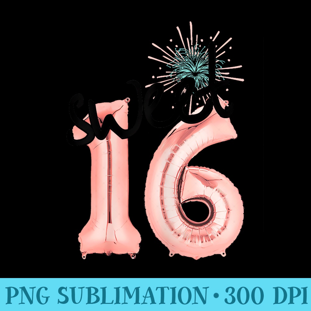 Sweet 16 design I Rose Balloon Decoration Outfit - Download PNG images - Perfect for Personalization