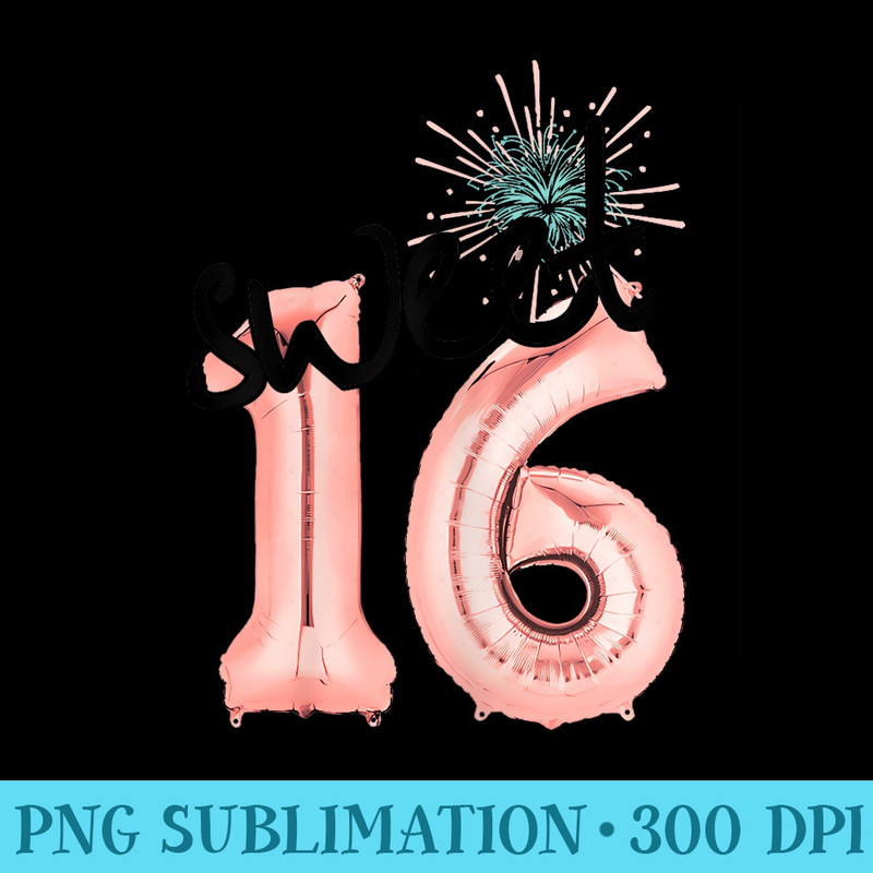 Sweet 16 design I Rose Balloon Decoration Outfit - Download PNG images - Perfect for Personalization