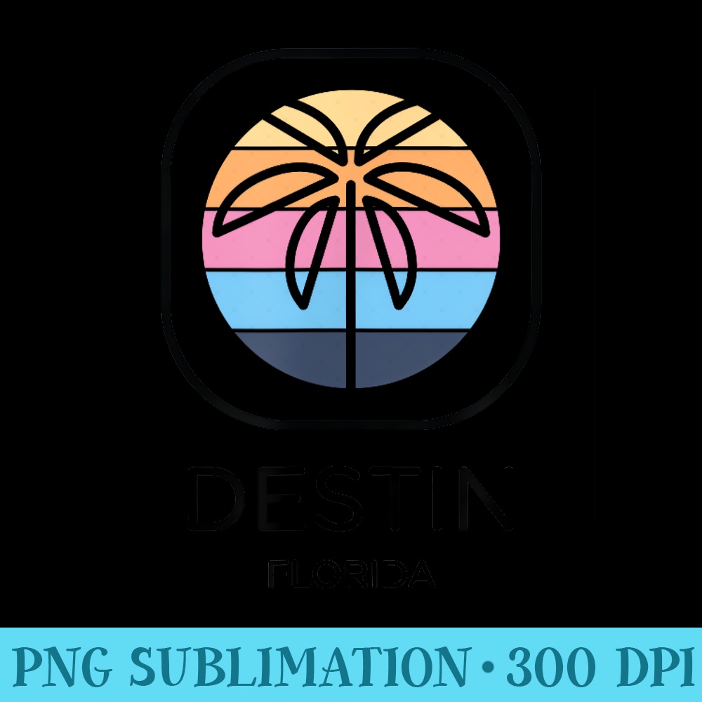 Minimalistic Destin Florida Beach Souvenir Vacation - PNG Design Files - Unique And Exclusive Designs