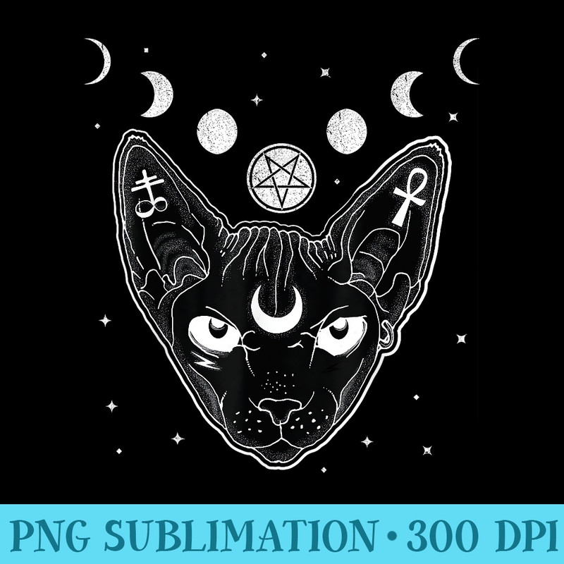 Sphynx Black Cat Pastel Goth Occult Witchy Metal Fans - Unique Sublimation patterns - Fashionable and Fearless