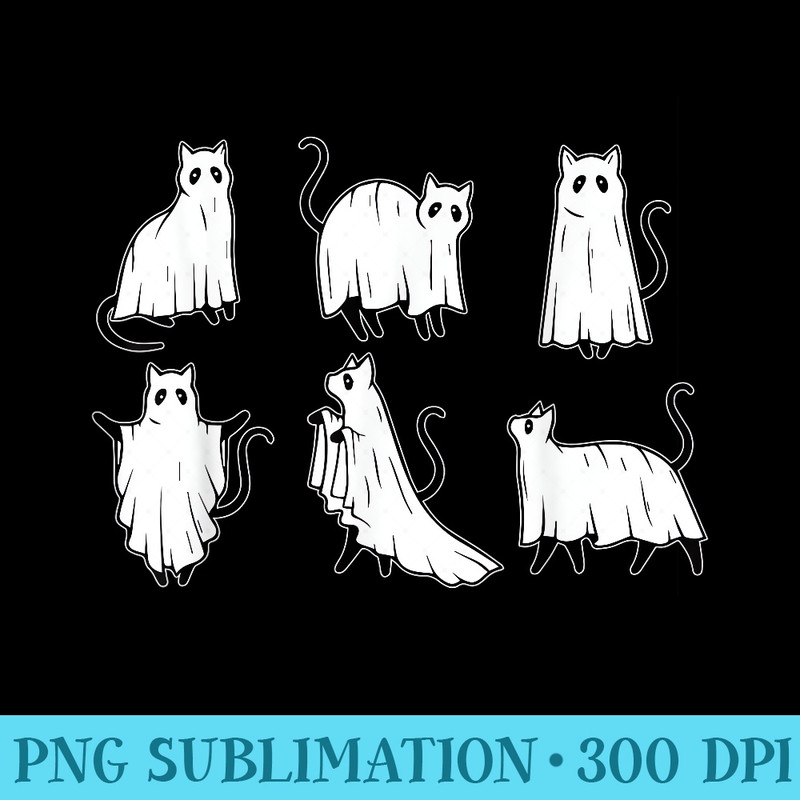 Ghost CAT Halloween, Cat Lover, Black Cat, Spooky Season - Digital PNG Artwork - Easy-To-Print And User-Friendly Designs