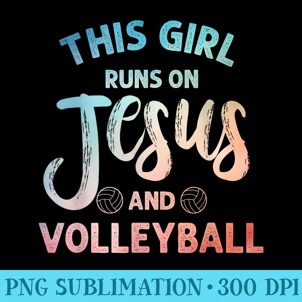 Christian Volleyball Art For Girls Women Volleyball Player - Ready To Print PNG Designs - Easy-To-Print And User-Friendly Designs