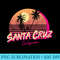Retro Santa Cruz California Beach Sunset Tshirt - Unique Sublimation patterns - Unlock Vibrant Sublimation Designs
