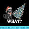 Black Cat Pushing Christmas Tree Over Cat What Christmas - Sublimation PNG Designs - Bring Your Designs to Life