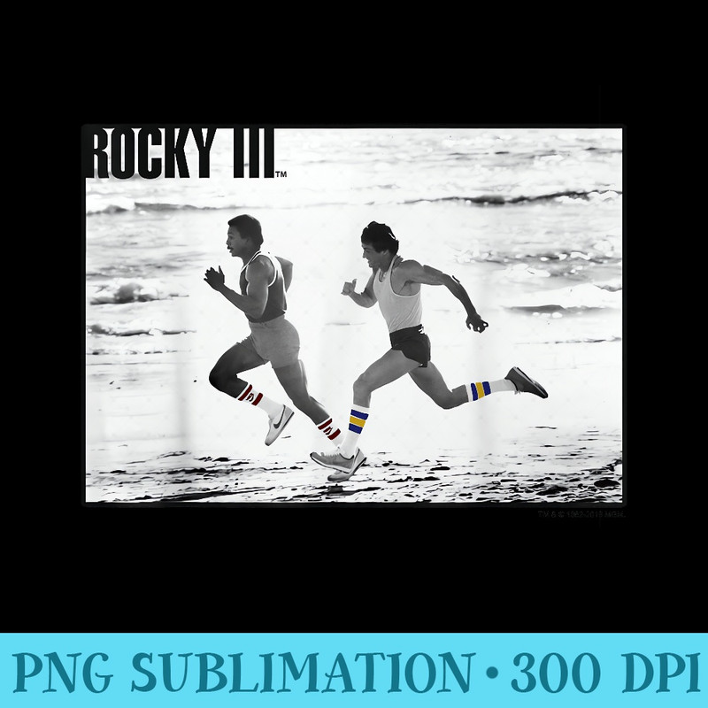 Rocky 3 Apollo Creed Racing Rocky On the Beach Poster - PNG Templates - Revolutionize Your Designs