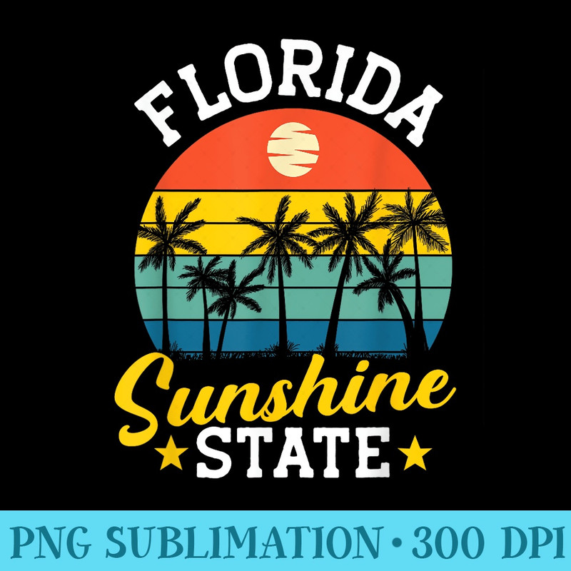 Summer Beach Lover Florida Sunshine State - Unique PNG Artwork - Fashionable and Fearless