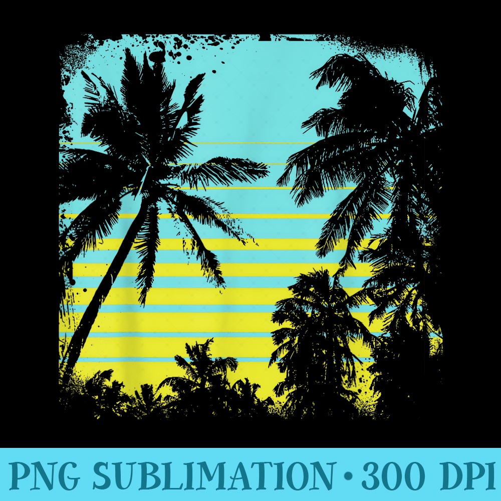 Palm Tree Silhouette Tree design, Vintage Graphic gift - Trendy PNG Designs - Easy-To-Print And User-Friendly Designs