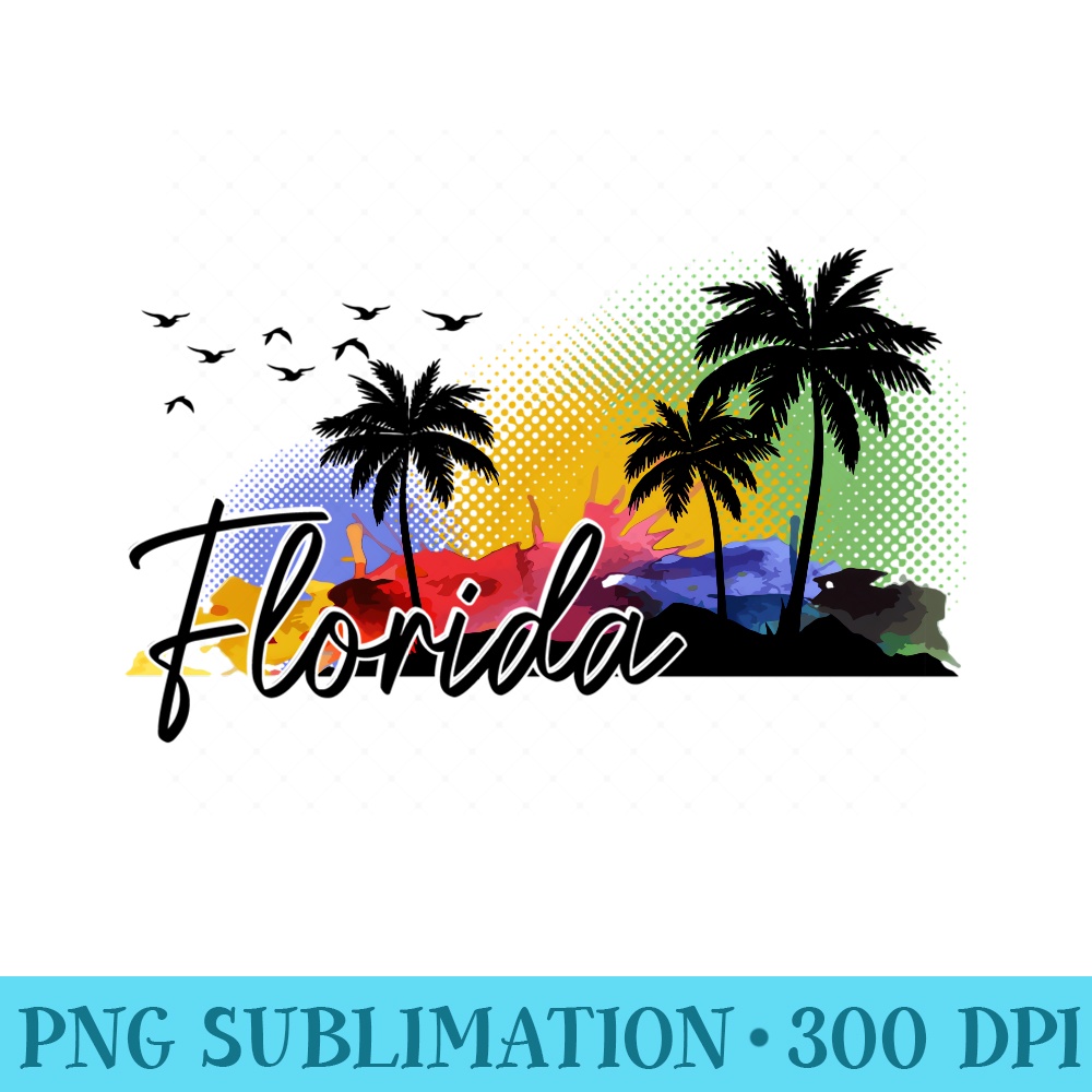Florida Pride Palm Trees Beach - High Resolution PNG Designs - Unleash Your Inner Rebellion
