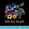 Lido Key Beach Florida Sea Turtle Flowers Surfer Souvenir - Unique Sublimation patterns - Perfect for Sublimation Mastery