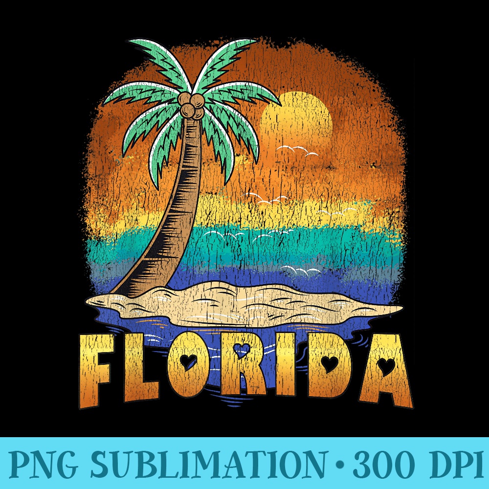FLORIDA BEACH Vintage Distressed Souvenir - Exclusive PNG designs - Capture Imagination with Every Detail