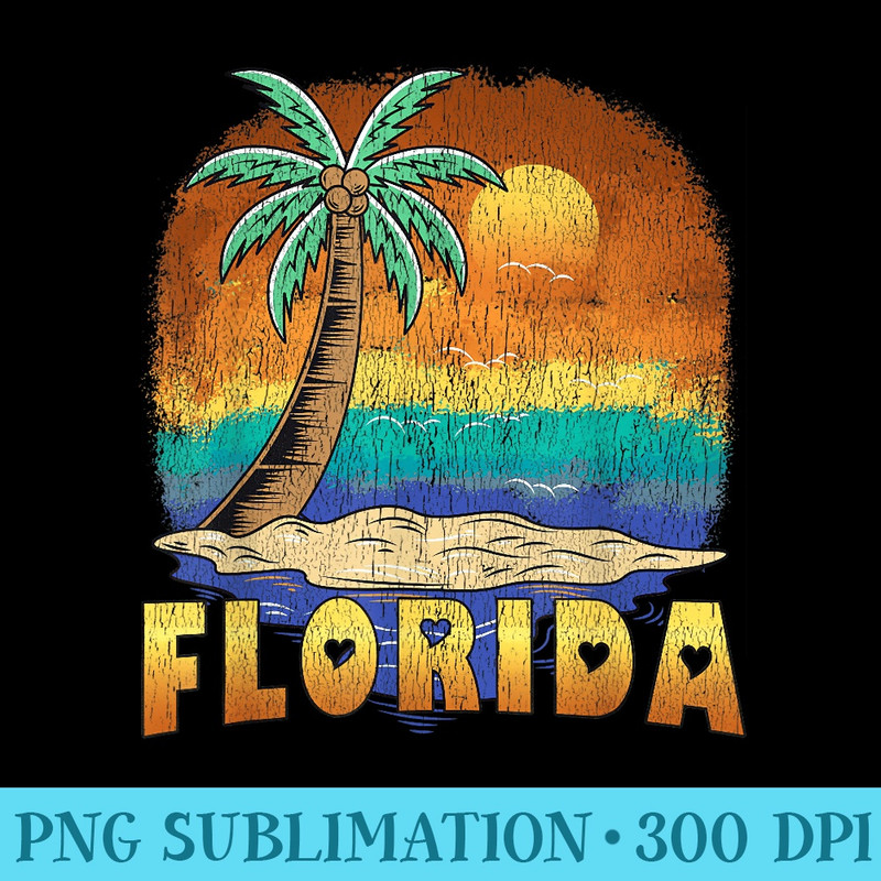 FLORIDA BEACH Vintage Distressed Souvenir - Exclusive PNG designs - Capture Imagination with Every Detail