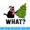 What Christmas Tree Funny Black Cat - PNG Templates - Instant Access To Downloadable Files