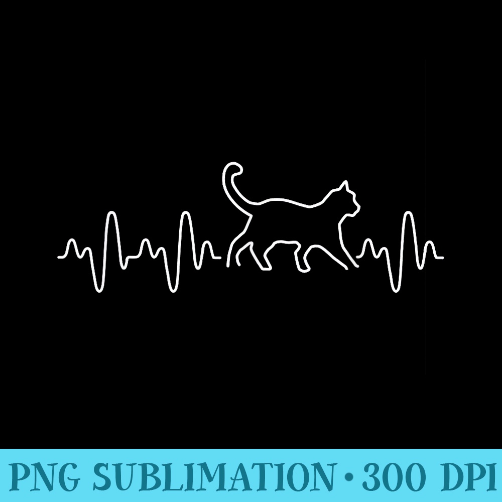 Cat Heartbeat - High Quality PNG files - Add a Festive Touch to Every Day