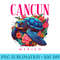 Cancun Mexico Floral Beach Turtle Souvenir - PNG design assets - Instantly Transform Your Sublimation Projects