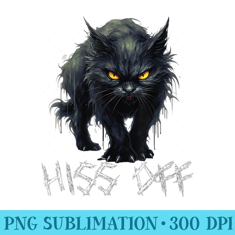 Hiss Off Cat - Ready To Print PNG Designs - Easy-To-Print And User-Friendly Designs