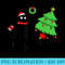 Funny Black Cat Pushing Christmas Tree Over Funny Cat What - Printable PNG Graphics - Limited Edition And Exclusive Designs