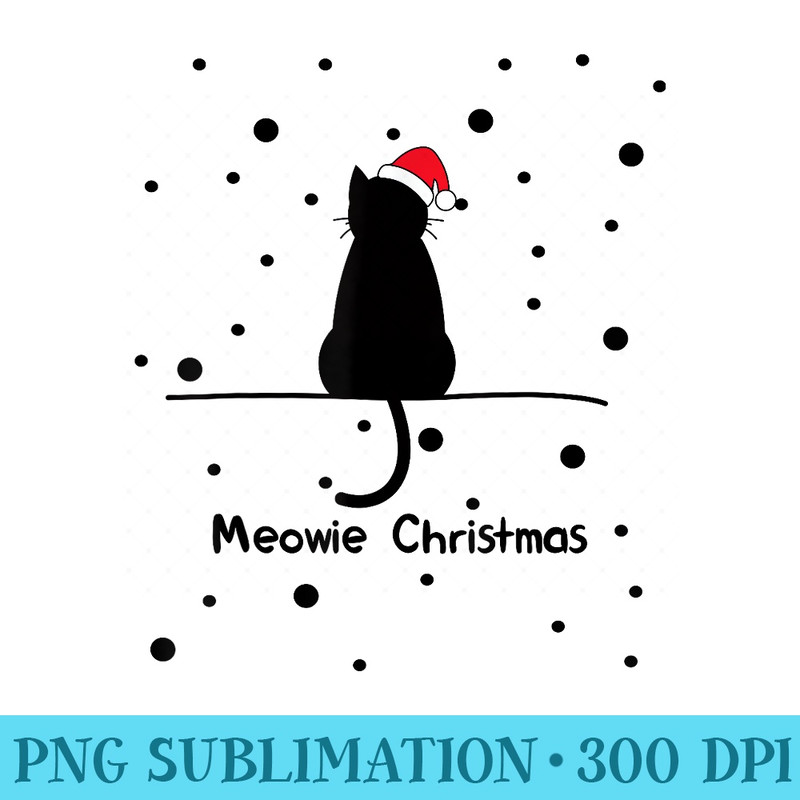 Meowie Christmas cat lover black cat gift tee plus size - Trendy PNG Designs - Create with Confidence