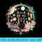 Moon Phases Crystal Witchy Cute Black Cat Kawaii Pastel Goth - PNG design assets - Transform Your Sublimation Creations