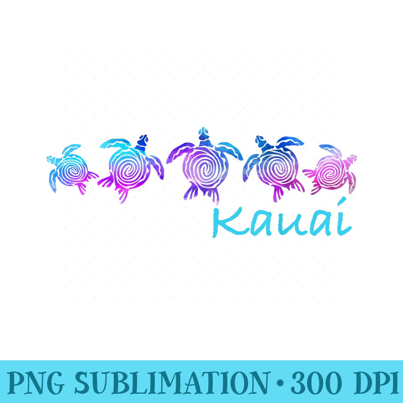 Kauai, Hawaii Beach Design Tribal Turtle - PNG design assets - Lifetime Access To Purchased Files
