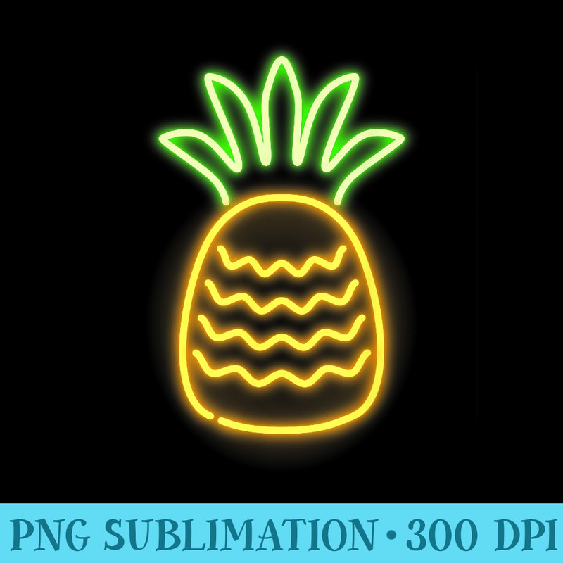 Cute Retro Neon Pineapple For Beaches - High Resolution PNG Designs - Unleash Your Inner Rebellion