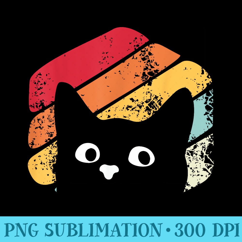 Cat , Vintage Retro Style Black Cat Lover Funny My Cat - Mug Sublimation PNG - High Resolution And Print-Ready Designs