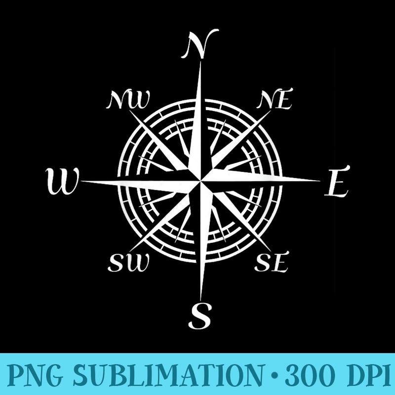 Compass Rose Nautical - Shirt Template Transparent - High Resolution And Print-Ready Designs
