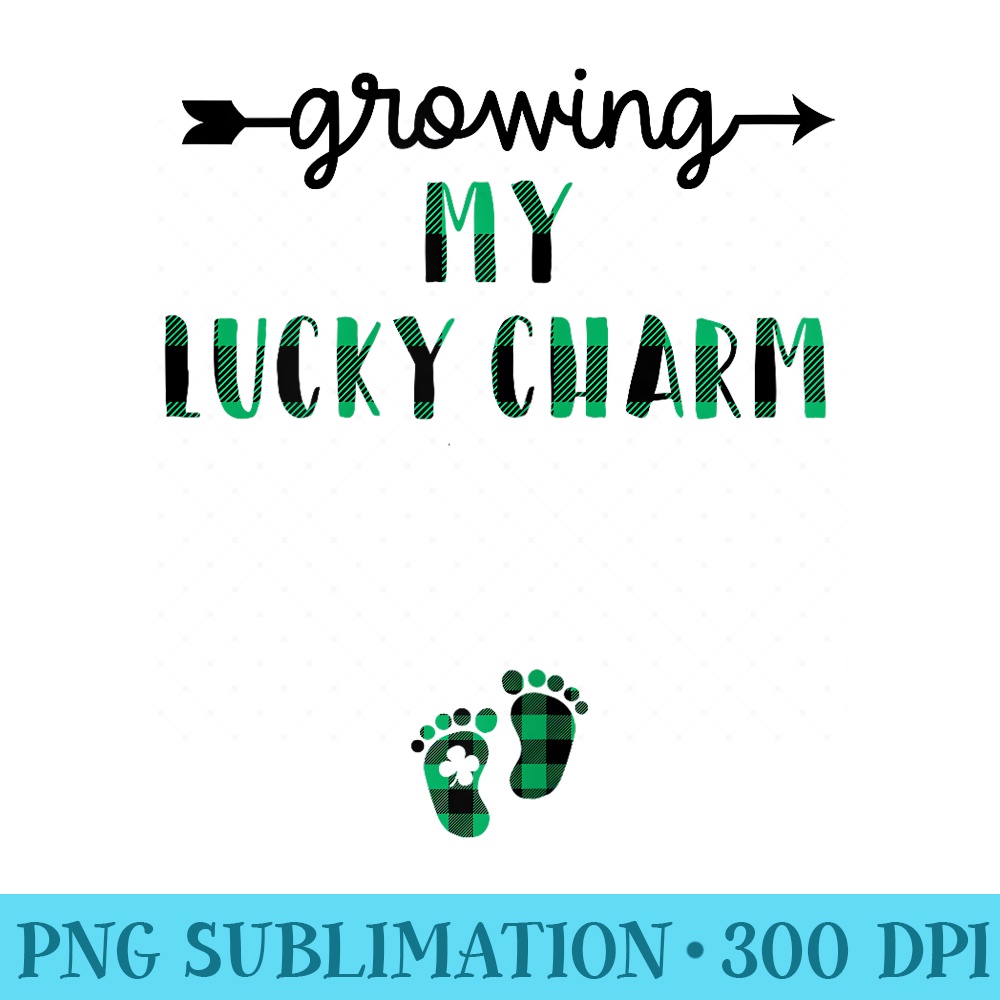 St Patricks Day Pregnancy Announcement Pregnant Lucky Mama - PNG Download Template - Create with Confidence