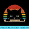 Vintage Black Cat Lover, Retro Style Cats - Shirt Design PNG - Quick And Seamless Download Process